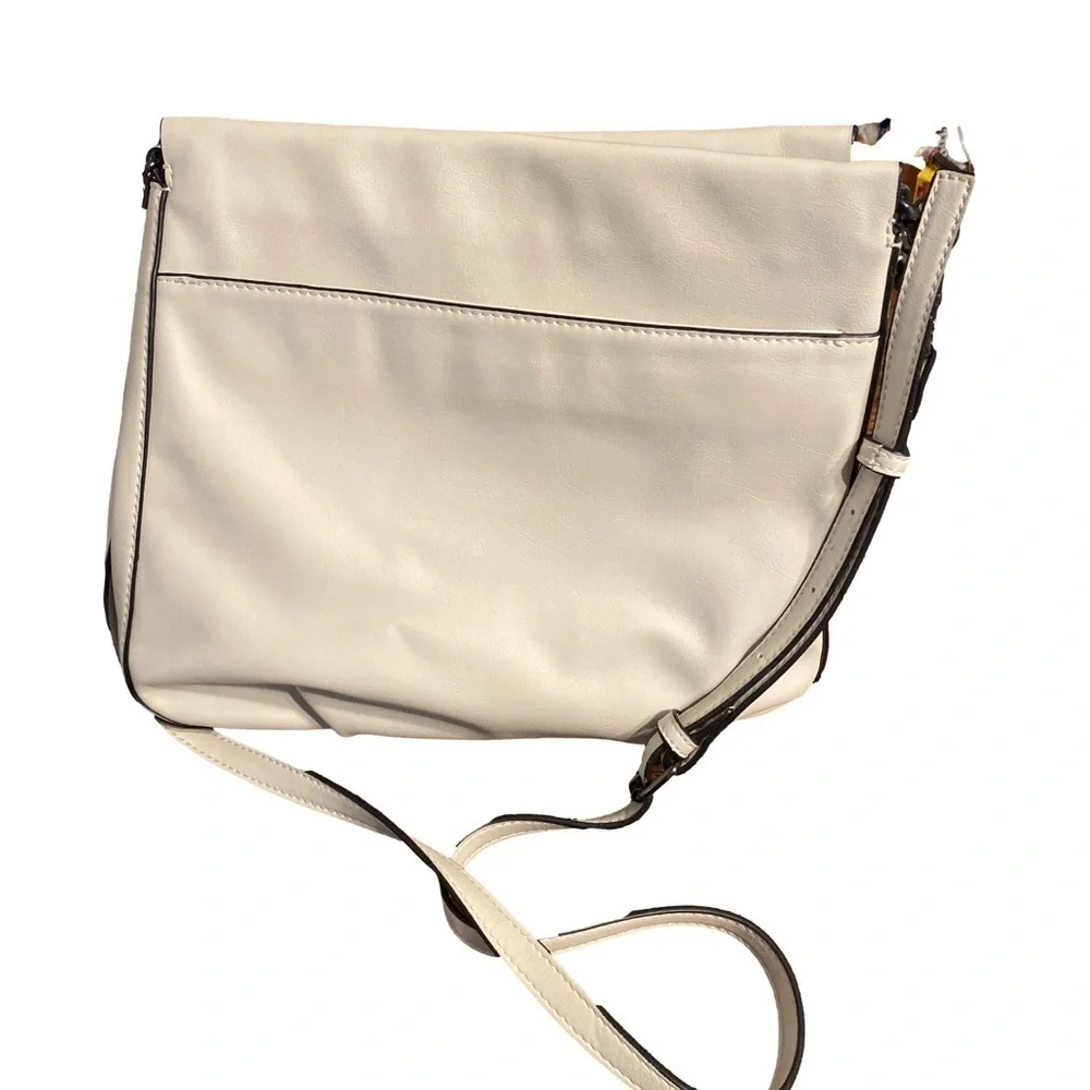 Simply Vera Vera Wang Black White Floral Crossbody Shoulder Bag Gunmetal Chain